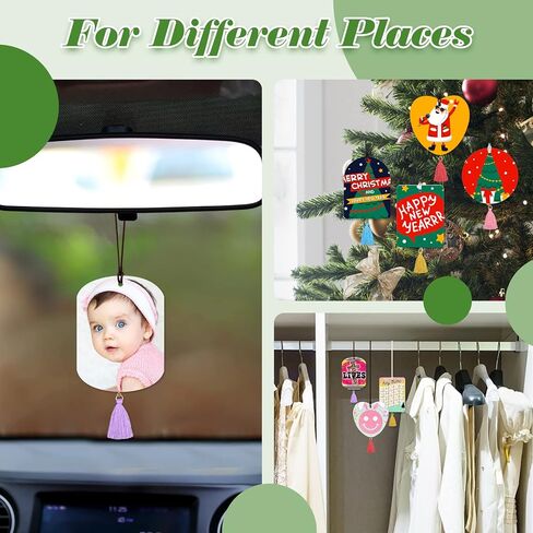 ZOCONE 50 Pcs Sublimation Air Fresheners Blanks with Bags Tassels Elastic Rope, White Felt Sublimation Blanks Bulk for Car and Home Hanging Air Freshener, 5 Shapes Fragrant Sheets (50 PCS 5 Shape) in Saudi Arabia