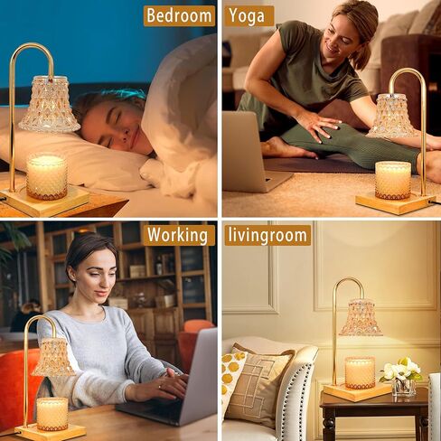 مصباح تدفئة الشموع، سخان شموع كهربائي مع مؤقت، ضوء شمعة خافت، جهاز صهر الشموع الكهربائي، متوافق مع الشموع الصغيرة والكبيرة، حاملات شموع عطرية لتزيين المنزل، ذهبي in Kuwait