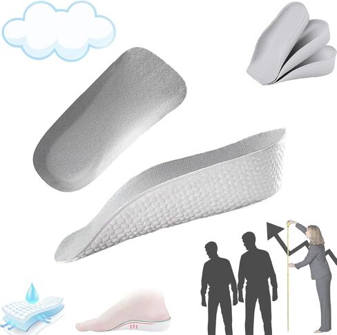Brandone Insoles Height Increase - Brandone Insoles, Orthopedic High Pads 1.0, Orthopedic Highpads 1.0, Orthopedic Height Insoles, Arch Support Insoles for Fast Arch Pain (Gray, 1.38IN) in Saudi Arabia