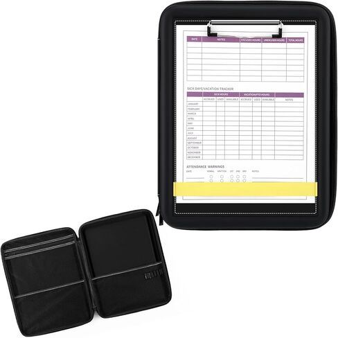 مكتب كلامب مقاوم للطقس مقاس 14 × 10.6 بوصة، أسود مع سطح للكتابة، تخزين داخل حافظة مقاومة للطقس مع مشبك للطلاب والمعلمين والممرضات والموظفين in Kuwait