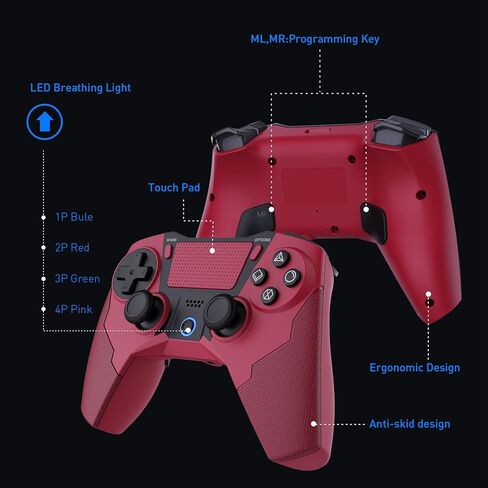وحدة تحكم لاسلكية CTPOWER لوحدة التحكم PS4/Slim/Pro/PS3، مكبر صوت مدمج/اهتزاز مزدوج محسّن/وظيفة مستشعر حركة 6 محاور in Kuwait