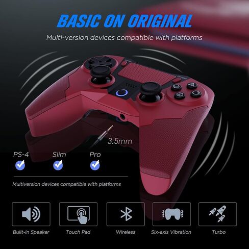 وحدة تحكم لاسلكية CTPOWER لوحدة التحكم PS4/Slim/Pro/PS3، مكبر صوت مدمج/اهتزاز مزدوج محسّن/وظيفة مستشعر حركة 6 محاور in Kuwait