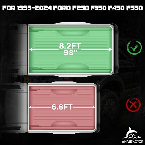 غطاء تونيو لسرير الشاحنة متوافق مع صندوق Ford Super Duty بطول 8.2 قدم، 1999-2024 F250 F-250 F350 F-350، نمط قابل للطي الناعم in Kuwait