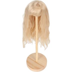 BJD SD Doll Wig, Cute Color High Temperature Silk Long Curly Hair for 1/6 15.5‑17cm Doll (Light Gold)