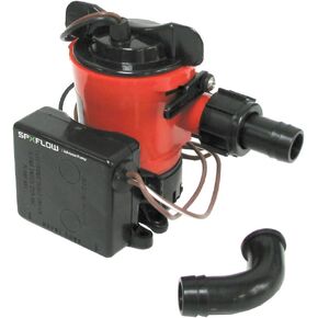 مضخة Johnson Pumps Of America 04504 Marine 500 GPH Ultima Combo مع منافذ Dura