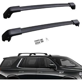 Roof Rack Cross Bars for 2021 2022 2023 2024 Chevrolet Suburban/Chevrolet Tahoe Luggage Carrier Cross Rails Black Aluminum