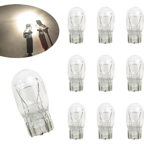 10 PCS T20 Auto Dual Wire Brake Bulb, 1891/7443 12V 21/5W DRL Indicator Super Bright Turn Signal Tail Light, Miniature Lighting Bulb Replacement Accessory, Suitable for Most Car Models (White)