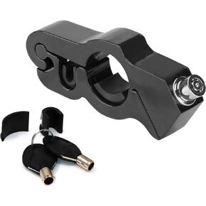 Motorcycle Handlebar Lock Anti-Theft Brake Grip Lock Throttle Lock - Heavy Duty Adjustable Universal for Motorbikes Scooters ATV （Black