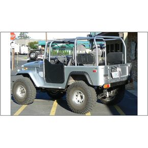 Bushwacker Cutout Pocket/Rivet Style Rear Fender Flares | 2-Piece Set, Black, Textured Finish | 30002-07 | Fits 1965-1984 Toyota Land Cruiser