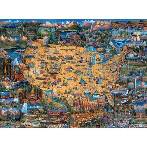 Buffalo Games - Dowdle - National Parks Map - 1000 Piece Jigsaw Puzzle for Adults Challenging Puzzle Perfect for Game Nights