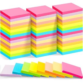 40 Pack Sticky Notes, 3 x 3 Inches Self-Stick Note Pads, Bright Multi Colors Adhesive Memo Pads Colorful Notepad School Office Supplies for Notebook Teacher Student Worker, 80 Sheets/Pad