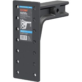 CURT 48349 Adjustable Pintle Mount for 2-1/2-Inch Hitch Receiver, 20,000 lbs, 12-1/2-Inch Height, 10-3/4-Inch Length , Black
