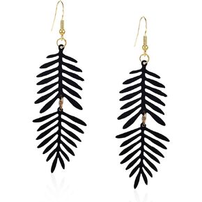 GUOXIAOMEI Metal Earrings For Women Girls Statement Green Leaf Earrings Drop Dangle Earrings Boho Jewelry