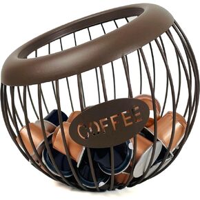 Coffee Pod Holder,K Cup Holders for Counter,Large Capacity Keurig K-cup Organizer, Nespresso Vertuo Coffee Station Organizer,Metal Coffee Pods Storage (Black)