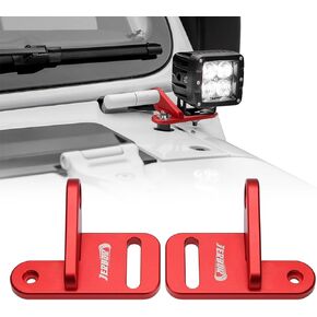 JERBOR Cowl Light Mount LED Pod Light Mounting Brackets Kit for Jeep JL JLU Wrangler 2018-2023 (Titanium)