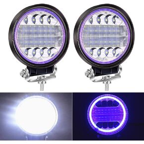 2PCS 4.5''LED Light Pods, 72W Round Spot Flood Combo Work Lights Off Road Fog Driving Lights with Halo LED Pods for 4x4,SUV,ATV,Tractor,Truck. (Blue Halo)