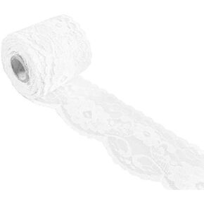 HipGirl 20 Yards White Lace Ribbon for Crafts,Lace Fabric Ribbon for Gift Wrapping Supplies for Wedding Invitation, Cards, Present Decorations, Birthday Gift Package Wrapping. 2" Wide