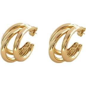 Fashion C Shaped Hoop Earrings Classic Lightweight Hoop Earrings for Women Girls Birthday Jewelry Gifts