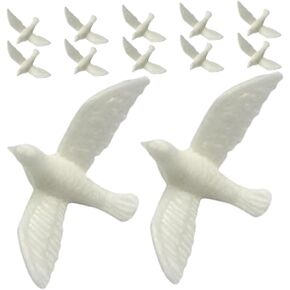 STOBOK 12Pcs Mini White Dove for Crafts Miniature Birds Figurines Bulk Resin Artificial Pigeon Model Toys for Dollhouse Decorations Accessories Realistic Birds Ornaments