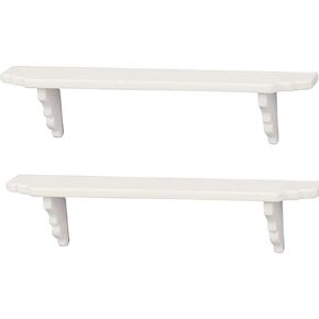 2Pcs White Dollhouse Wall Shelf,1:12 Scale Miniature Dollhouse Accessories,Doll House Storage Wall Shelf for Kitchen Scene Dollhouse Décor Accessories