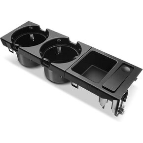 A-Premium Cup Holder Compatible with BMW E46 3 Series 323Ci, 323i, 325i, 328i, 330i, 330xi, M3, 1999-2006, Front Drinks Holder Center Console, Black, Replace# 51169415186, 51169415183