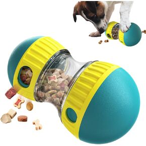 Treat Dispensing Toys, Pet Puzzle Toy Treat Ball Dog Treat Dispenser Toy Ball Interactive Cat Adjustable Food Dispensing for Mental Enrichment & IQ Training in Green
