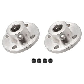 DMiotech 2 Pack 8mm Inner Dia H13xD16 Flange Coupling Connector Rigid Guide Shaft Support Coupler Shaft Coupling with Screws for DIY RC Model Motors Silver