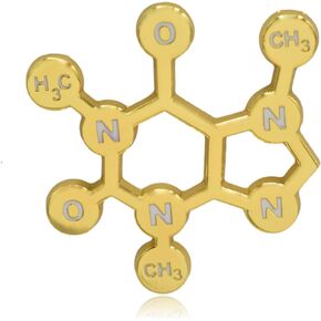 Caffeine Molecule Enamel Pin - Clayton Jewelry Labs