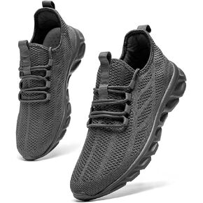 Mens Gym Running Shoes Slip-On Tennis Shoes Non Slip Breathable Workout Sneakers for Walking Jogging