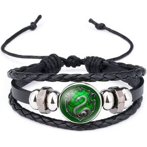 Green Snake Arm Party Bracelet Beaded Hand Leather Bracelet Braided Jewelry Gift in Saudi Arabia