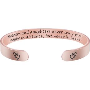 JoycuFF Bracelets for Women Christmas Birthday Thanksgiving Gifts to Mother Mummy Stainless Steel Cuff Bangle Meaningful Year Gifts to Mom