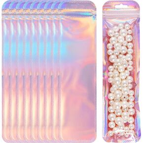 100 Pcs Pen Packaging Bags for Small Business, Resealable Foil Pouch Bag For Pens, Holographic Ziplock Smell Proof Storage Bags for Packaging Lipgloss,Jewelry,Cosmetic,Candy, 2.5x9.4 inch