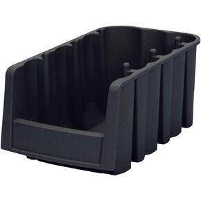 Akro-Mils 30778 Economy Stacking Shelf Plastic Storage Bins, (18-Inch x 8-3/8-Inch x 7-Inch), Black (8-Pack) (30778BLACK)