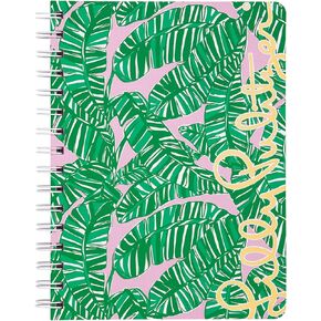 Lilly Pulitzer Hardcover Mini Spiral Notebook, 8.5" x 6.5" Small Journal with 160 College Ruled Pages, Let's Go Bananas