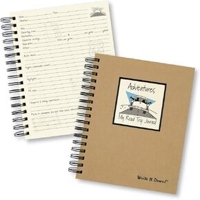 Write it Down series by Journals Unlimited,Guided Journal, Adventures, My Road Trip Journal, Full-size 7.5"x 9", Kraft Hard Cover, Made in USA