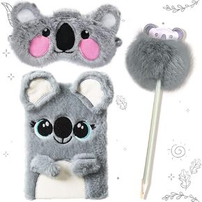 Roaring Good Time Koala for Girls Koala Pens Koala Dairy Notebook Notepad Bear Journal for Girls Koala Sleep Eyemask Cute Office Supplies