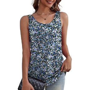 Othyroce Womens Plus Size Tunic Tops Sleeveless Summer Printed Flowy Tank Top Blouses T-Shirts