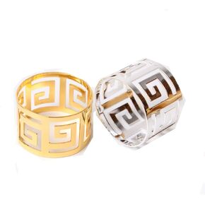 6pcs Gold and Silver Metal Napkin Ring Buckle Holder for Wedding Party Dinner Table Decoration Wedding Christmas Thanksgiving Party Dinner Table Decoration