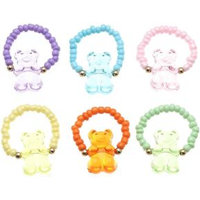 جميل ملون غائر الدب خواتم مجموعة لطيف الراتنج الاكريليك لون الحلوى سحر الحيوانات الصغيرة Y2k الشرير مكتنزة الخرز الدائري للنساء الفتيات حفلة عيد ميلاد هدية in Kuwait