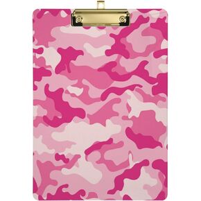 Fox Floral Wreath Clipboard Adorable Animals Office School Nursing Acrylic Clip Board for Standard A4 Letter Size 9" x 12.5" with Gold Low Profile Metal Clip