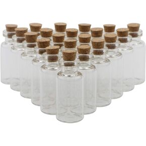 25pcs 3ml Small Clear Glass Bottles with Cork Stopper, Extra Mini Glass Jars Tiny Bottles for DIY, Art & Crafts, Decoration, Party Favors