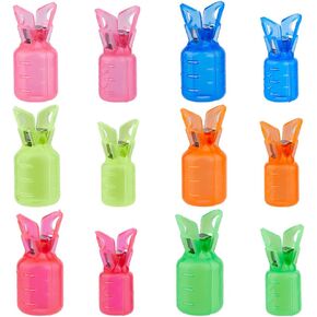 SUPERFINDINGS 24Pcs 12 Styles Plastic Portable Squid Jig Hook Cover 49x20.2mm 53x24.7mm Column Fishing Hook Cover Protector Mixed Color Fishing Hook Bonnets Fishing Tackle Boxes Tools