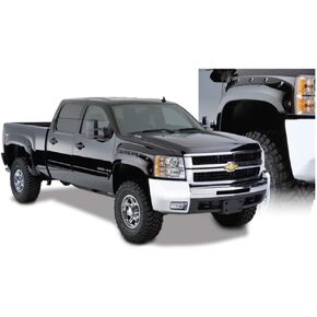 Bushwacker Pocket/Rivet Style Front & Rear Fender Flares | 4-Piece Set, Black, Smooth Finish | 40942-02 | Fits 2007-2013 Chevrolet Silverado 1500 w/ 5.8' Bed