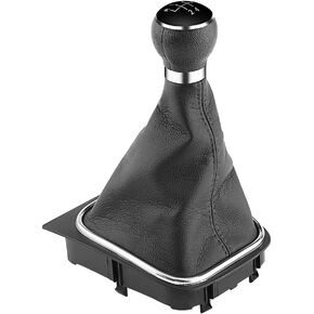 EVGATSAUTO 5 Speed Gear Shift Knob, Manual/Auto Gear Shifter Boot Cover 5 Speed Car Gear Shift Knob Gearstick Gaiter Boot Kit for 6 MK5 MK6 for Jetta 2005 2006 2007 2008 2009 2010 2011 2012 2013 2014