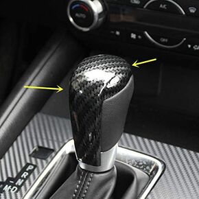 Sport Style Carbon Fiber Print Gear Shift Knob Cover Trim for Mazda 2 3 6 CX-3 CX-5 CX-9