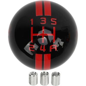 Akozon 5 Speed Gear Shift Knob for Manual Transmission Replacement Shifter Lever Stick Head Knob for Ford Mustang from 1967 to 2018 (White Black)