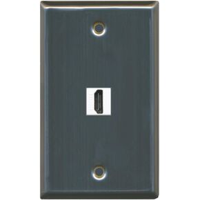 RiteAV (1 Gang Flat) HDMI Wall Plate Stainless Steel