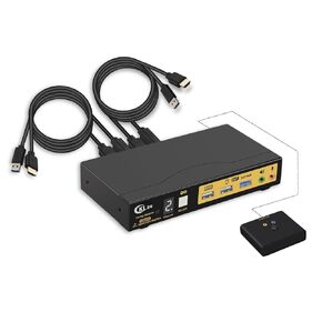 CKLau USB 3.0 2 Port KVM Switch HDMI 2.1 8K@60Hz 4K@144Hz with Audio, Microphone Output and Cables Support Hotkey Switching, Emulation EDID, HDR, HDCP
