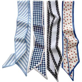 4 Pack Purse Scarf for Bags Silk Head Scarf for Hair Handbag Women Scarfs Band Hair Neck Scarves Fashion Gifts,43