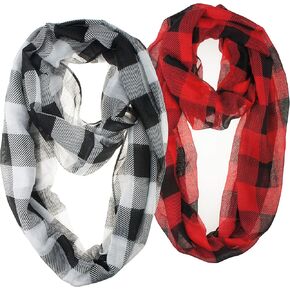 VIVIAN & VINCENT 2 Pack of Soft Light Weight Elegant Sheer Infinity Scarf (Gift Idea)